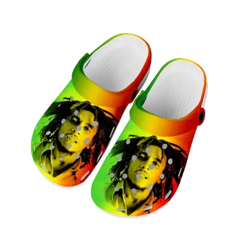Reggae Muzica Rock Star Bob Marley Acasă Saboți De Apă Personalizat Pantofi Barbati Femei Adolescent Pantofi Bloca Respirabil Plaja Gaura Papuci