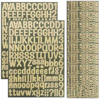 10 Foi Adezive Alfabetului Numere Autocolante cu Sclipici Litere Autocolante Ornamente DIY Alfabetul Decalcomanii