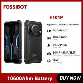 FOSSiBOT F101P Rugged Smartphone rezistent la apa 4G Mobile PhoneAndroid 12 Octa-core 4GB+64GB 5.45 Inch 10600mAh 18W Încărcare Rapidă de 24MP