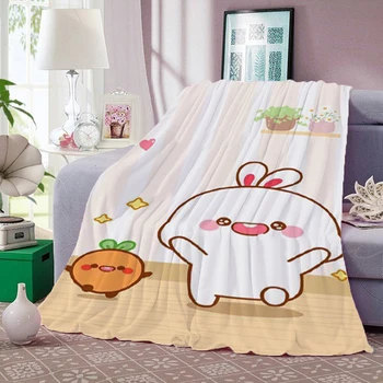 Pat Cuverturi pentru Paturi Drăguț Bunny Desene animate Pătura de Iarnă Caldă de Călătorie Cuvertura de pat Dublu Genunchi Canapea Arunca Moale Pufos Supradimensionate