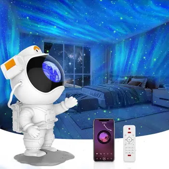 Aurora Cerul Înstelat Proiector Astronaut Lumina de Noapte Galaxy Proiector LED Lampă cu Difuzor Bluetooth Pentru Dormitor Copii Petrecere Acasă Decor
