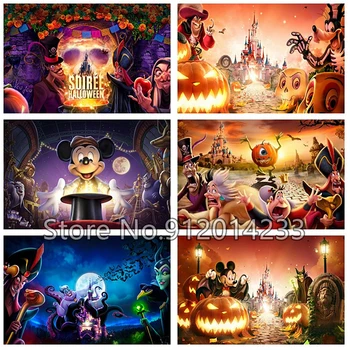 Disney de Halloween Mickey Mouse personaje negative Diamant Pictura Teroare Castelul 5D Diy Diamant Broderie Mozaic cruciulițe Decor Acasă
