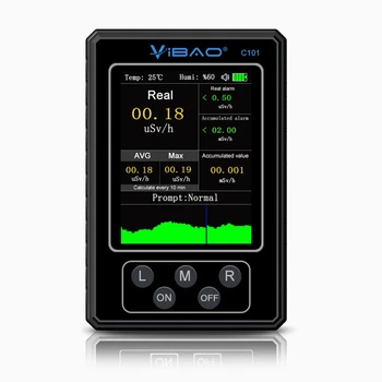 Vibao C101 Portabil Radioactive Tester Geiger Counter Digital Β-Raze X Raze Γ Raze Tester Metru