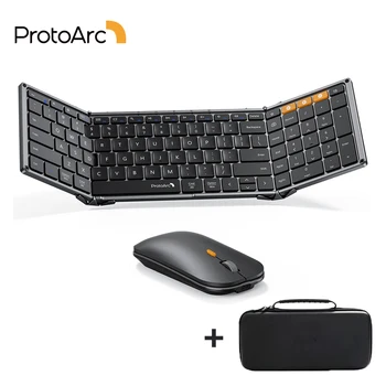 ProtoArc Pliabil Mouse-ul și Tastatura Pliere Bluetooth fără Fir mouse-Tastaturi pentru călătoriile de Afaceri, Laptop, iPhone, iPad, Tablete PC