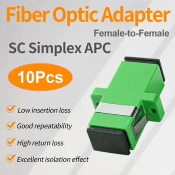10 Buc SC APC Cuple, Simplex Fibre Optice Adaptoare Conectori de Cablu SM Flanșă de Tip FTTH