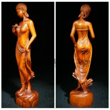chineză cimișir sculptură în lemn sculptură de artă statuie femei Doamnelor maiden