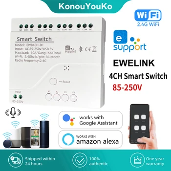 4 Canale WiFi Smart Switch Automat Reședință Wireless Tarasc Releu Motor de Modulul de Control APLICAȚIE Funcționează cu Alexa Google eWeLink