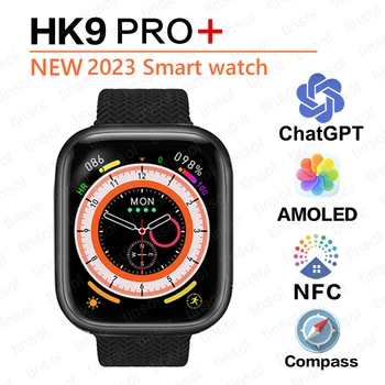 HK9 Pro Gen 3 ChatGPT AMOLED Smart Watch Strap Lock de Încărcare fără Fir Bluetooth Apel Bărbați Seria 8 NFC Femei Smartwatch 2023