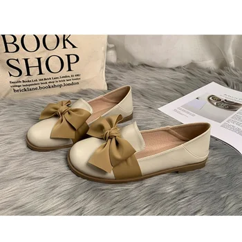Clasic Casual, Pantofi de Primăvară Nou Arc Decorat Toc Pătrat Pantofi pentru Femei Culoare Solidă Superficial Gura Slip-on Pantofi cu Toc