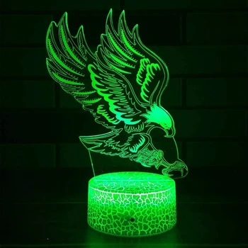 Nighdn 3D Vultur Lumina de Noapte Iluzie Optică Lampa LED Masă Lampă de Noptieră Crăciun Brithday Cadou pentru Copil Iubitor de Familie