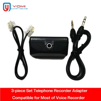 Telefon de Înregistrare Adaptor 3 Buc Set pentru Recorder de Voce Dictafon Linie de 3,5 mm-Cablu de Înregistrare de Apel Voce Adaptor
