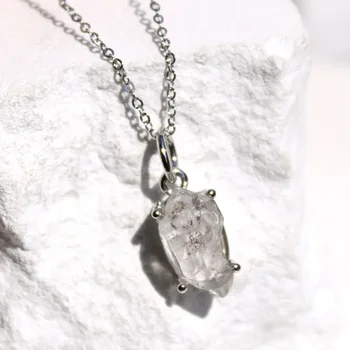 En-gros Naturale Herkimer Diamond Cristal de Cuarț Dublu Reziliat Mini Dur Pandantiv unitate-o singură bucată