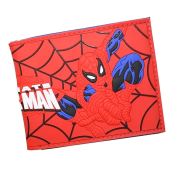 Benzi desenate Marvel Spider Man Desene animate Portofel Cu Monede de Buzunar Carte de IDENTITATE a Titularului 3D Touch PVC Scurt Geanta pentru Tineri