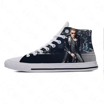 Fierbinte Johnny Hallyday Star Rock Muzica de Moda Casual Pânză Pantofi de Înaltă Top Respirabil Usoare de Imprimare 3D Bărbați femei Adidași