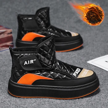 Cizme barbati 2024 Pantofi de Iarna pentru Bărbați Cizme de Zapada Impermeabile și Anti-alunecare Pantofi de Cald Îngroșat de Pluș Cizme de Iarna Om de Încălțăminte Casual