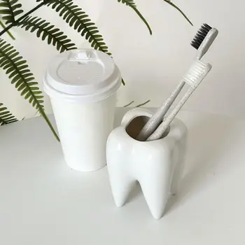 Amuzant Forma Dintilor Ceramice Creion Stilou Titularul Oală De Depozitare Container Birou Suport Pixuri Organizator Stomatologie Dentist Cadouri
