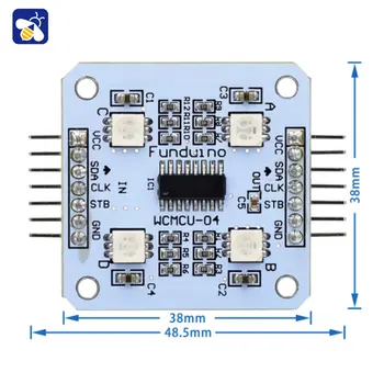 Alb RGB modul 74HC595 control 4 LED-uri RGB afișare 5V pentru UNO R3 microcontroler