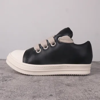 23ss Nou Stil de Streetwear Ro Bărbați Adidași mici Negre de Sus Piele Sport Pantofi Singur Y2k Femei Pantofi Casual