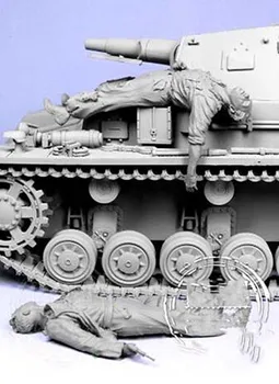 Nevopsită Kit 1/35 Scape de un echipaj de tanc Rășină Figura miniatură garaj kit