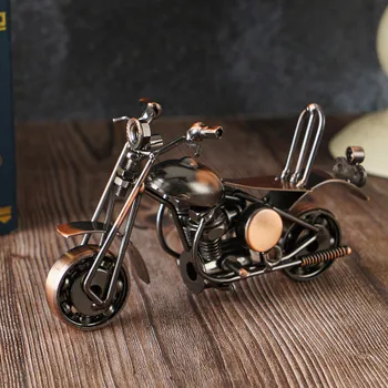 Retro Fier de Artă Motocicleta de Model Ornamente Arta Colectia Nostalgia Motocicleta Harley Sculptură Figurine pentru Decor Acasă