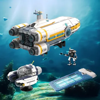 MOC Adâncime Subnautica Aurora Seamoth Creveți Costum PDA Joc de Vehicul Cărămizi Submarin Model de Bloc de Jucarie pentru Copii Cadou de Ziua de nastere