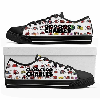 Choo Choo Charles Personalizate Low-Top Adidași Joc De Desene Animate Femei Barbati Adolescent De Înaltă Calitate Pantofi Casual Personalizate Canvas Sneaker