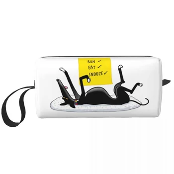 Snoozin Mare Sac de Machiaj Frumusete Husă de Călătorie Cosmetice Pungi de ogari Greyhound de Artă de Desene animate Portabil articole de Toaletă Geanta Unisex
