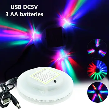 8W USB Alimentat Lumina Disco LED Lumini de Partid RGB cu 48 de Led-uri Auto de Sunet Activat LED Laser Stage Light Pentru Petrecere Acasă Decor