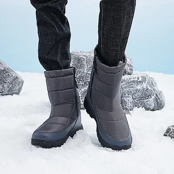 Zăpadă Cizme Barbati Platforma Mens Pantofi de Drumeții Bărbați Pantofi de Iarna de Pluș de sex Masculin Pantof Impermeabil Cizme Glezna Om Pantofi de Lucru Încălțăminte