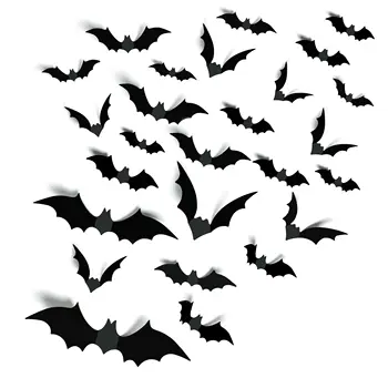 Petrecere de Halloween Consumabile Hallween Decoratiuni Lilieci Decor de Perete 120PCS Realist PVC 3D Înfricoșător Bat Autocolant pentru Înfiorător Decor Acasă