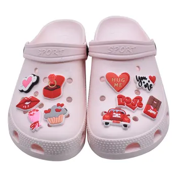 Noi 1buc PVC Roz de Ziua Îndrăgostiților Colecție de Pantofi Farmecele pentru CrocsBracelet Bratara Accesorii Copil womanParty Favoarea Cadouri