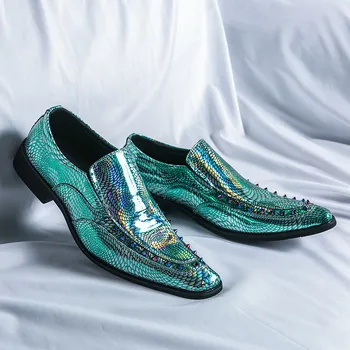 Oamenii Formale Pantofi Brand de Lux de Înaltă Calitate Point Toe Chelsea Pantofi pentru Barbati Cupluri Sclipici de Piele Pantofi de Partid Zapatos De Vestir