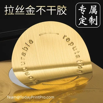 Logo De Imprimare Emboss Scrisori De Hârtie Etichetă De Metal De Promovare Rotund Personalizat Folie De Aur În Relief Autocolante