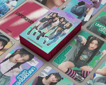 55Pcs Kpop LE SSERAFIM Nou Album UNFORGIVEN Grup de Fete carte Poștală Lomo Carduri HD Photocard Drăguț Carte de Imprimare Poster pentru Fanii Cadou