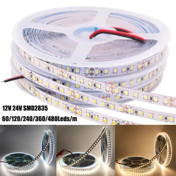 12V 24V LED Strip Lumină SMD2835 LED Flexibile Banda Impermeabil 60 120 240 360 480 LED-uri Benzi Lampă Super-Luminos LED-uri Panglică 5/10/20M