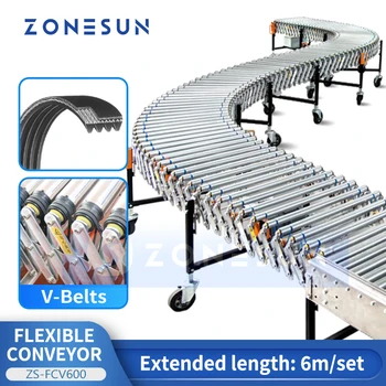 ZONESUN Flexibile banda Rulanta Alimentat Role Multi Pană V Curele de Manipulare a Materialelor, Echipamente Industriale, de Transport ZS-FCV600
