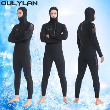 Oulylan 7MM Costum Barbati-O singură Bucată Îngroșat Rece și Caldă CR Super Elastic Costum de scafandru din Neopren, Surfing, Scuba Spearfishing