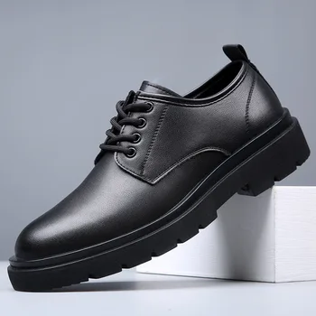 Pantofi din Piele naturală pentru Bărbați Fund Gros Punk Stil Britanic Cariera de Design Platformă Perfectă de zi cu Zi Purta pantofi office barbati