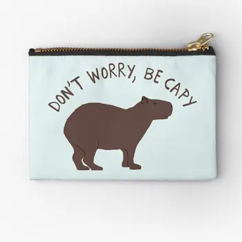Nu Vă Faceți Griji Fi Capy Capybara Fermoar Pungi Femei Cosmetice Buzunar De Depozitare Lenjerie Sac Pur Barbati Portofel De Bani Chilotei Ciorapi