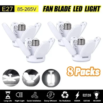 LED Lumina Plafon Luminos de Iluminat Industrial Deformabile Pliabil 85-265V E26/27 Lampă Acasă Fan Blade Bec Pentru Garaj Depozit