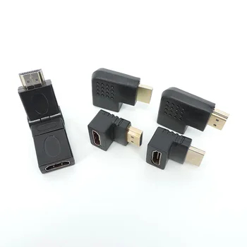 5 tipuri de sex masculin la feminin Extender convertor HDMI-compatibil conector 90 270 grade adaptor cablu video unghi drept pentru HDTV TV.