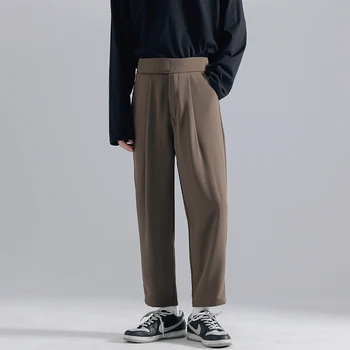 Barbati Casual Pantaloni 2023 Moda Picior Drept Pantaloni Costum Barbati Negru-coreean Pantaloni Talie Elastic Femeie Harlan Pantaloni Streetwear