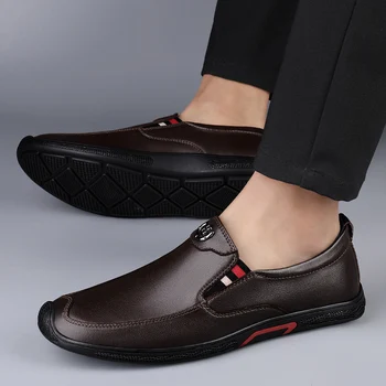 Versiunea coreeană de Piele Barbati Pantofi Casual 2023 Unisex de Calitate Înaltă de Conducere Pantofi Balerini Pantofi Slip-on Elegante Barbati Pantofi eleganți