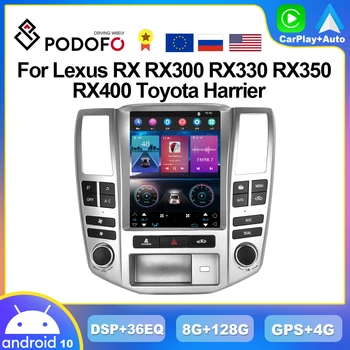 Podofo 4G CarPlay Ecran Vertical Radio Pentru Lexus RX300 RX330 RX350 RX400 Android Auto Multimedia Player 2din Tesla Stil Stereo
