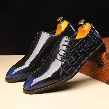 2024 de Lux pentru Bărbați Pantofi de Piele Maro pentru Bărbați Pantofi Subliniat-Toe Dantela Rochie Neagra Pantofi de Nunta