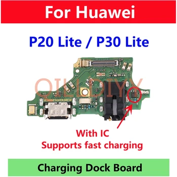 100% Original USB Conector Încărcător Port de Încărcare Pentru Huawei P20 Lite / P30 Lite Dock de Încărcare Bord Flex Cablu Piese de schimb