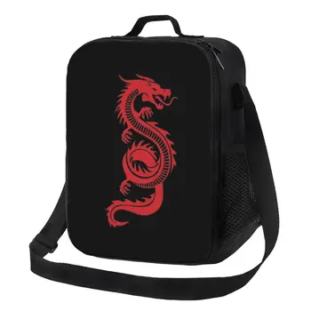 Red Dragon Chinezesc Izolate Termic Prânz Saci de Femei Orientale Monstru Mitic Portabil Prânz Tote pentru Școală Bento Box Alimentare