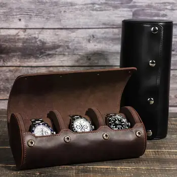 Portabil Ceas Din Piele Rola Ceas De Călătorie Cazul 3 Slot Organizator Display Watch Box Mens Caz & Accesorii Ceas De Stocare Cadou