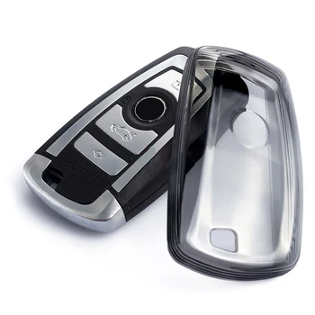 Negru Transparent Masina breloc Caz Acoperire Coajă de Titular Pentru BMW F22 F30 F31 F34 F10 F11 F07 F01 F25 Accesorii Auto
