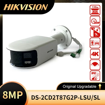 Original Hikvision DS-2CD2T87G2P-LSU/SL 4K 8MP POE Panoramică ColorVu AcuSense Lumina Strobe Și Alarmă Audio Glonț Cameră de Rețea